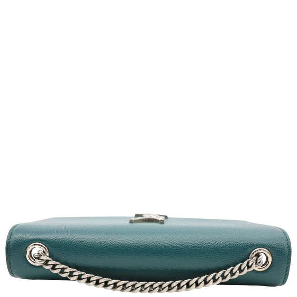 YVES SAINT LAURENT Kate Leather Wallet On Chain Crossbody Bag Emerald