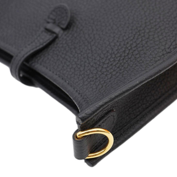 HERMES Evelyne TPM 16 Amazone Clemence Leather Crossbody Bag Black