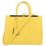FENDI 2Jours Elite Python Leather Tote Bag Yellow