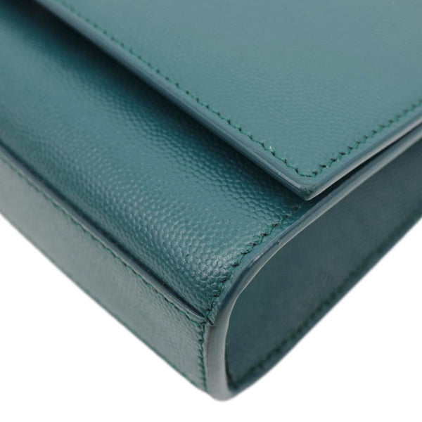 YVES SAINT LAURENT Kate Leather Wallet On Chain Crossbody Bag Emerald