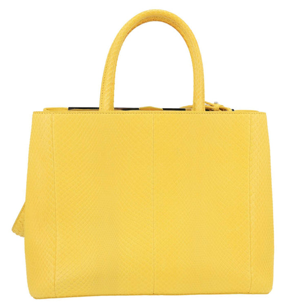 FENDI 2Jours Elite Python Leather Tote Bag Yellow