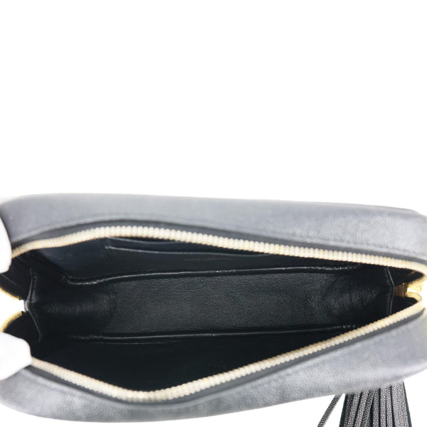 YVES SAINT LAURENT Lou Camera Chevron Leather Crossbody Bag Black