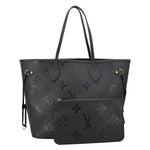 LOUIS VUITTON Neverfull MM Monogram Empreinte Tote Bag Black
