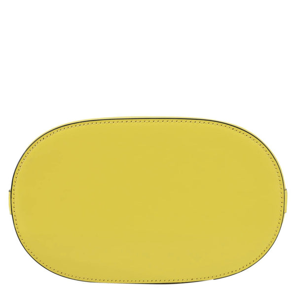 PRADA Panier Spazzolato Soft Calfskin Leather Bucket Bag Bright Yellow