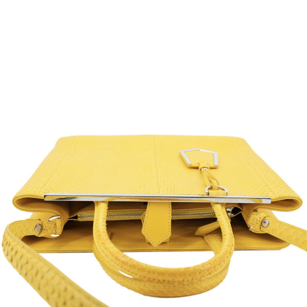 FENDI 2Jours Elite Python Leather Tote Bag Yellow