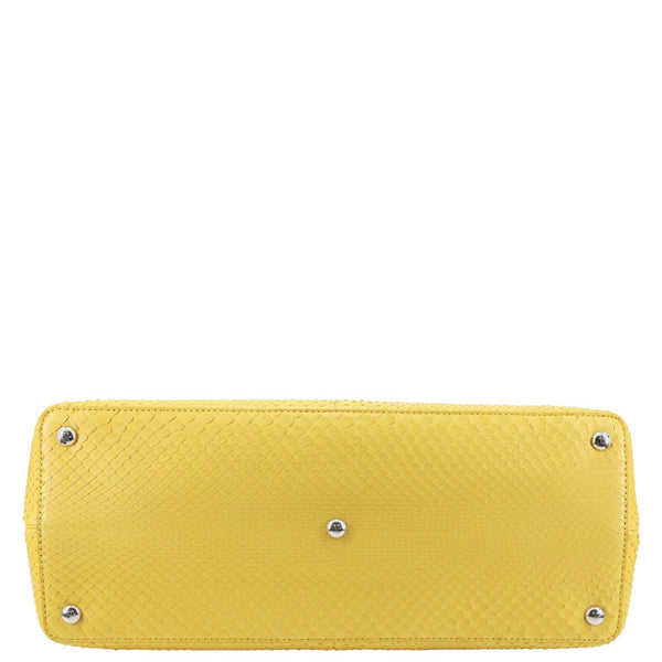 FENDI 2Jours Elite Python Leather Tote Bag Yellow