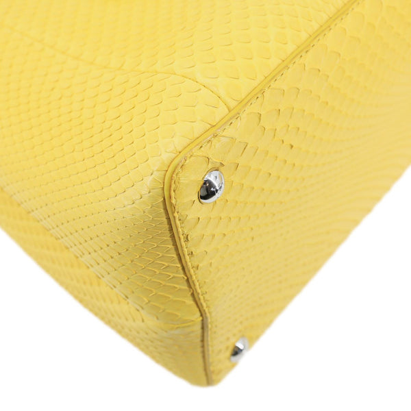 FENDI 2Jours Elite Python Leather Tote Bag Yellow