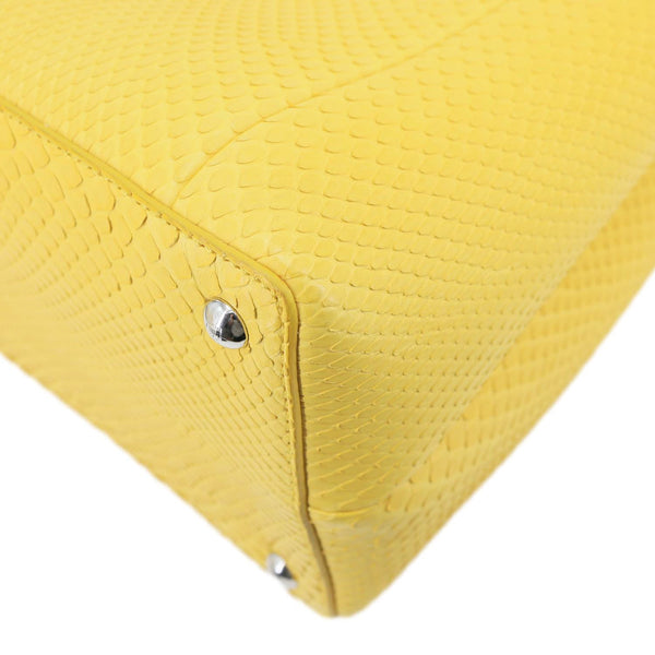 FENDI 2Jours Elite Python Leather Tote Bag Yellow