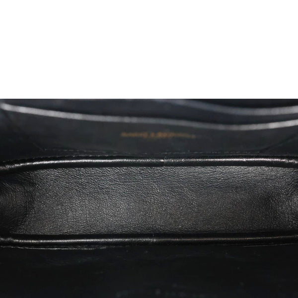YVES SAINT LAURENT Lou Camera Chevron Leather Crossbody Bag Black