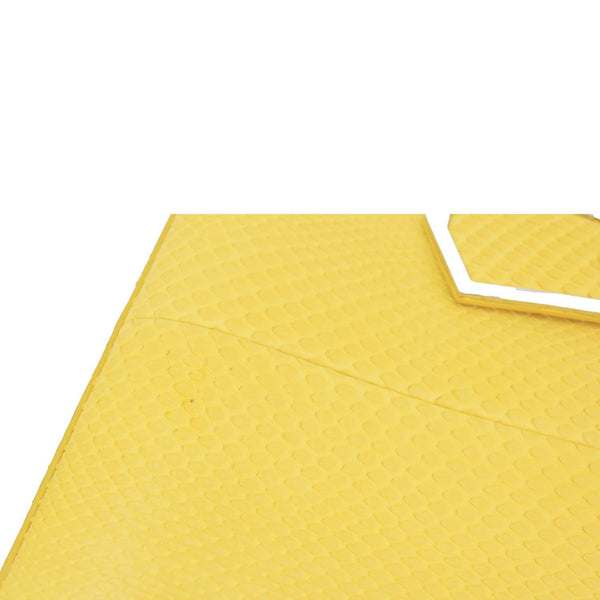 FENDI 2Jours Elite Python Leather Tote Bag Yellow