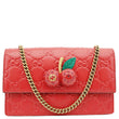 GUCCI Cherry Mini GG Leather Chain Wallet Crossbody Bag Red 481291