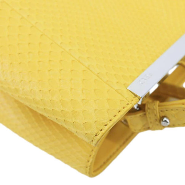 FENDI 2Jours Elite Python Leather Tote Bag Yellow