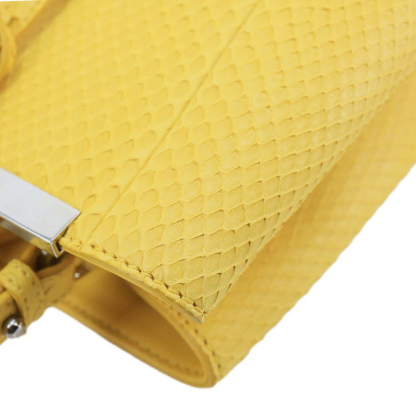 FENDI 2Jours Elite Python Leather Tote Bag Yellow