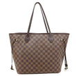 LOUIS VUITTON Neverfull MM Damier Ebene Tote Bag Brown