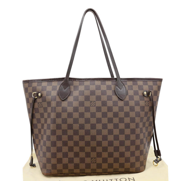 LOUIS VUITTON Neverfull MM Damier Ebene Tote Bag Brown