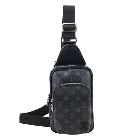 LOUIS VUITTON Avenue Sling PM Monogram Eclipse Canvas Backpack Bag Black