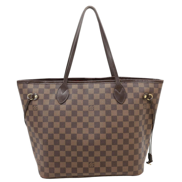 LOUIS VUITTON Neverfull MM Damier Ebene Tote Bag Brown