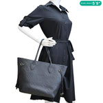 LOUIS VUITTON Neverfull MM Monogram Empreinte Tote Bag Black