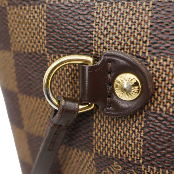 LOUIS VUITTON Neverfull MM Damier Ebene Tote Bag Brown