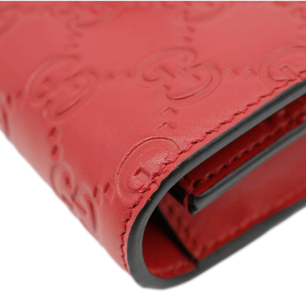 GUCCI Cherry Mini GG Leather Chain Wallet Crossbody Bag Red 481291