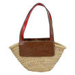 CHRISTIAN LOUBOUTIN Loubishore Woven Straw Basket Bag Brown