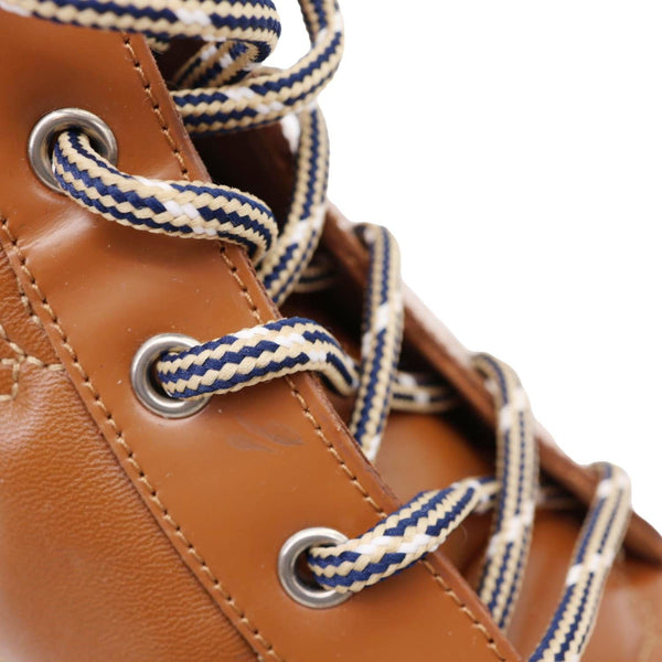 GUCCI Lace Up 60mm GG Matelasse Lux Nappa Leather Combat Boots Dark Brown 718386