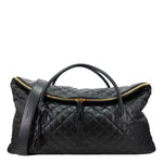 YVES SAINT LAURENT Giant Quilted Calfskin Leather Travel Bag Black