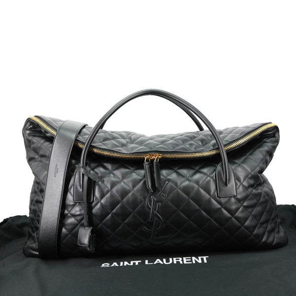 YVES SAINT LAURENT Giant Quilted Calfskin Leather Travel Bag Black