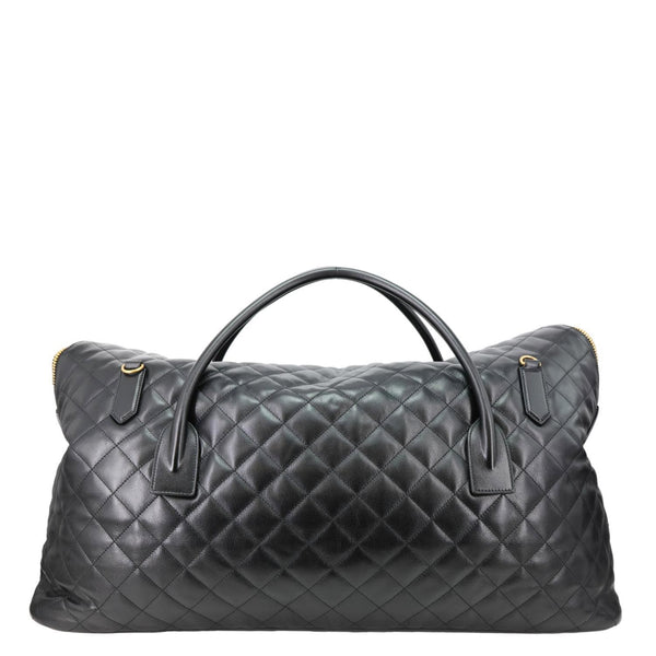YVES SAINT LAURENT Giant Calfskin Quilted Leather Travel Bag Black