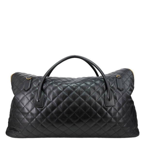YVES SAINT LAURENT Giant Quilted Calfskin Leather Travel Bag Black