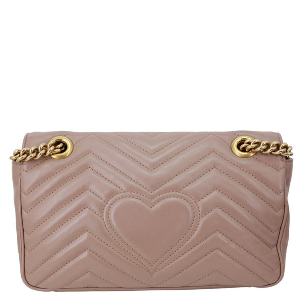 GUCCI GG Marmont Small Matelasse Leather Crossbody Bag Dusty Pink 443497