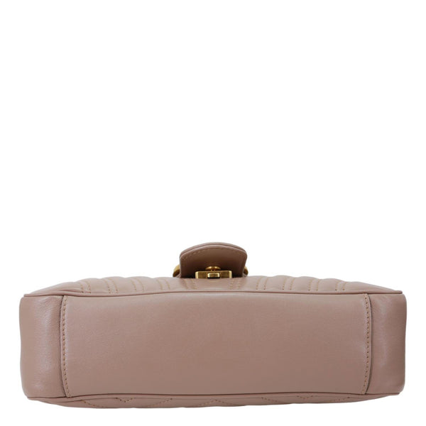 GUCCI GG Marmont Small Matelasse Leather Crossbody Bag Dusty Pink 443497