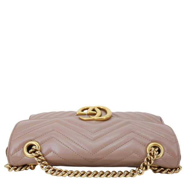 GUCCI GG Marmont Small Matelasse Leather Crossbody Bag Dusty Pink 443497