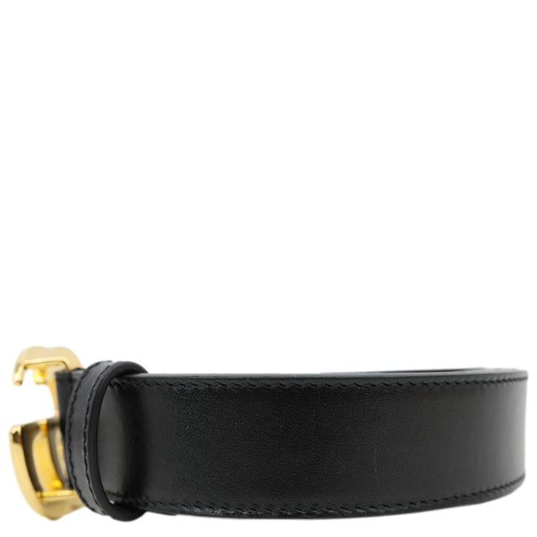 GUCCI GG Buckle Marmont Thin Leather Belt Size 90.36 Black 414516