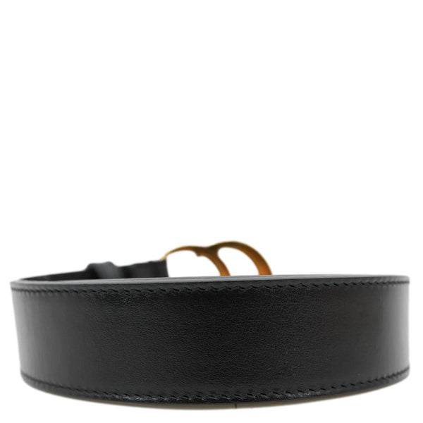 GUCCI GG Buckle Marmont Thin Leather Belt Size 90.36 Black 414516