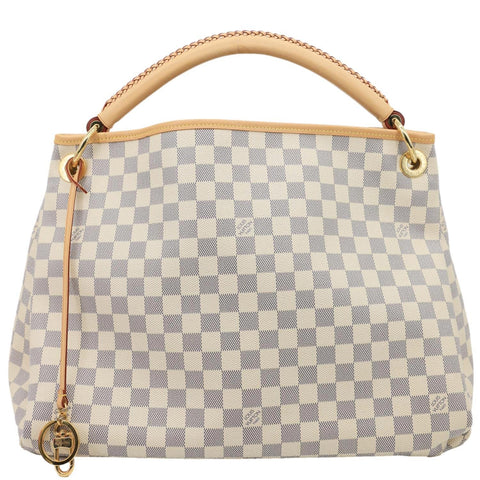 LOUIS VUITTON Artsy MM Damier Azur Hobo Bag White