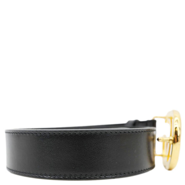 GUCCI GG Buckle Marmont Thin Leather Belt Size 90.36 Black 414516