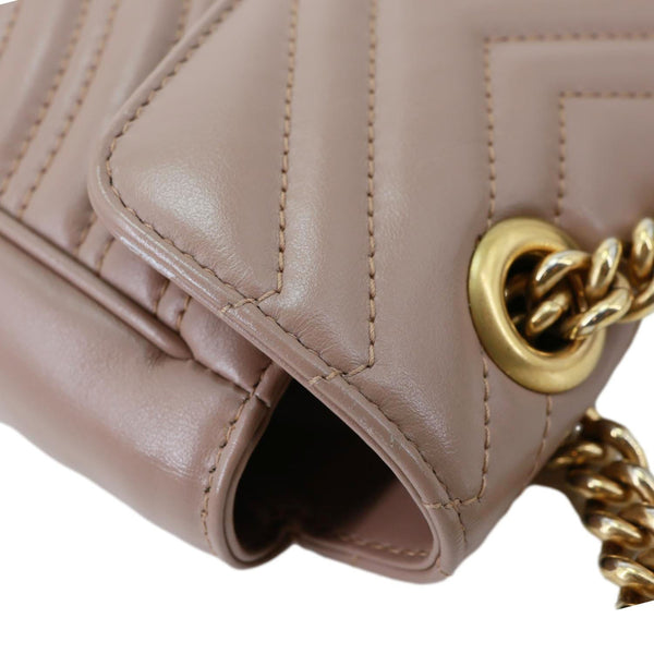 GUCCI GG Marmont Small Matelasse Leather Crossbody Bag Dusty Pink 443497