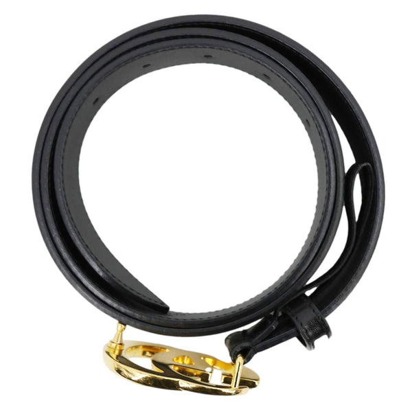 GUCCI GG Buckle Marmont Thin Leather Belt Size 90.36 Black 414516