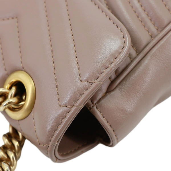 GUCCI GG Marmont Small Matelasse Leather Crossbody Bag Dusty Pink 443497