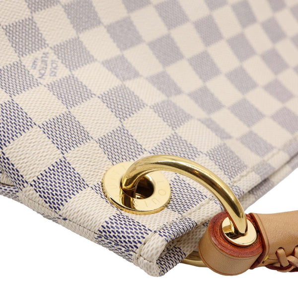 LOUIS VUITTON Artsy MM Damier Azur Hobo Bag White