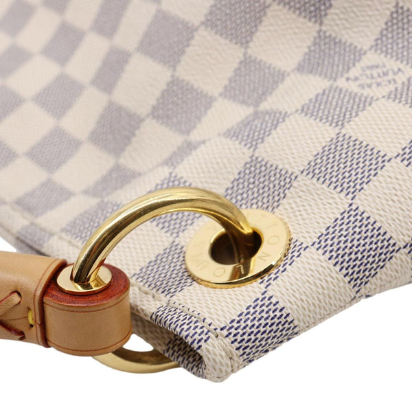 LOUIS VUITTON Artsy MM Damier Azur Hobo Bag White