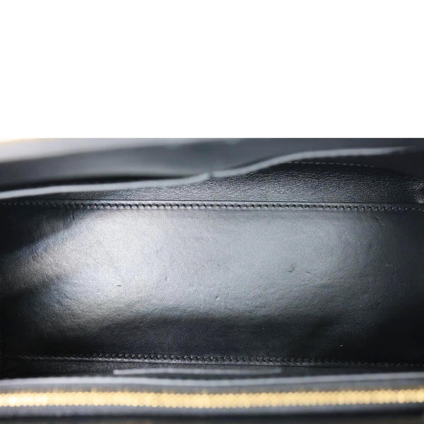 VERSACE X FENDI Fendace Medium La Medusa Zucca Canvas Calfskin Top Handle Shoulder Bag Black