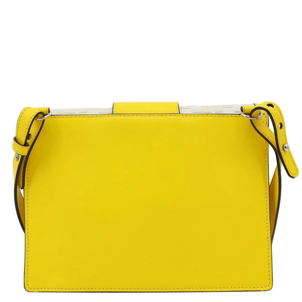 FENDI Flat Baguette Medium Leather Shoulder Bag Yellow