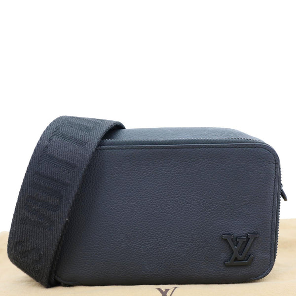 LOUIS VUITTON Alpha Wearable LV Aerogram Leather Shoulder Bag Black