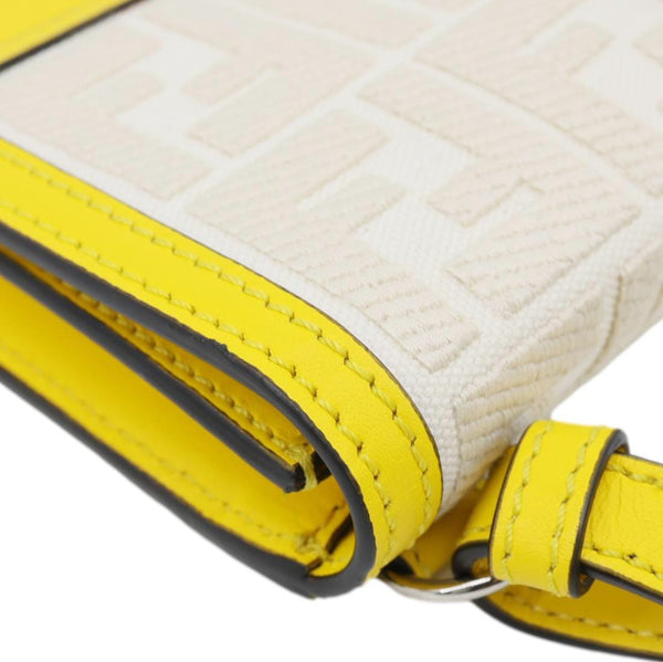 FENDI Flat Baguette Medium Leather Shoulder Bag Yellow