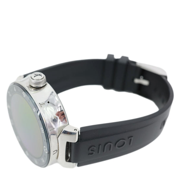 LOUIS VUITTON Tambour Horizon V2 Monogram Eclipse Polished Smartwatch Silver 42mm Full Box Set