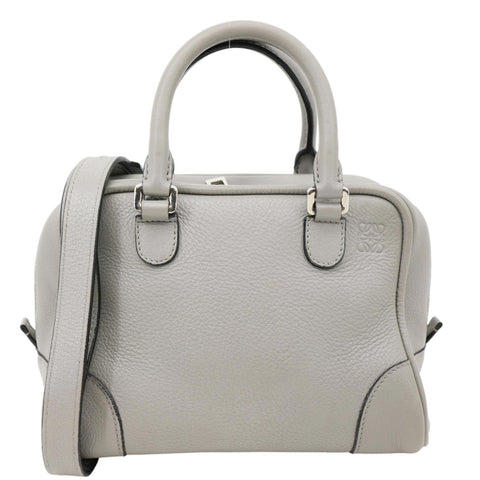 LOEWE Amazona 75 Leather Tote Shoulder Bag Grey