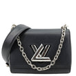 LOUIS VUITTON Twist MM Epi Leather Chain Shoulder Bag Black