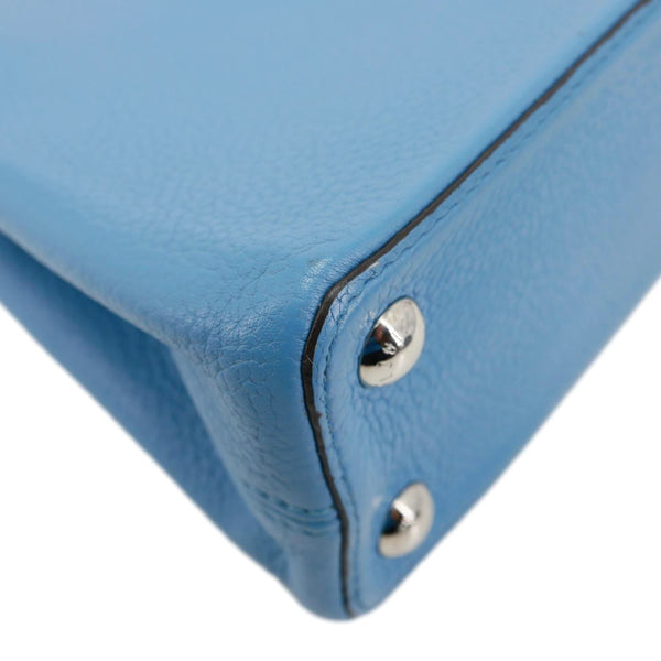 LOUIS VUITTON Capucines BB Taurillon Leather Crossbody Bag Blue